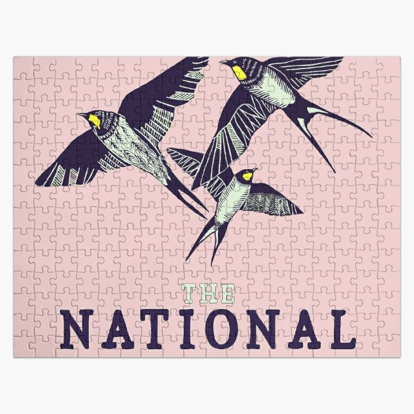 The National - Swallows in Flight linocut print. Original fan art for the amazing rock band from Brooklyn, New York. Jigsaw Puzzle RB1910 product Offical radiohead Merch